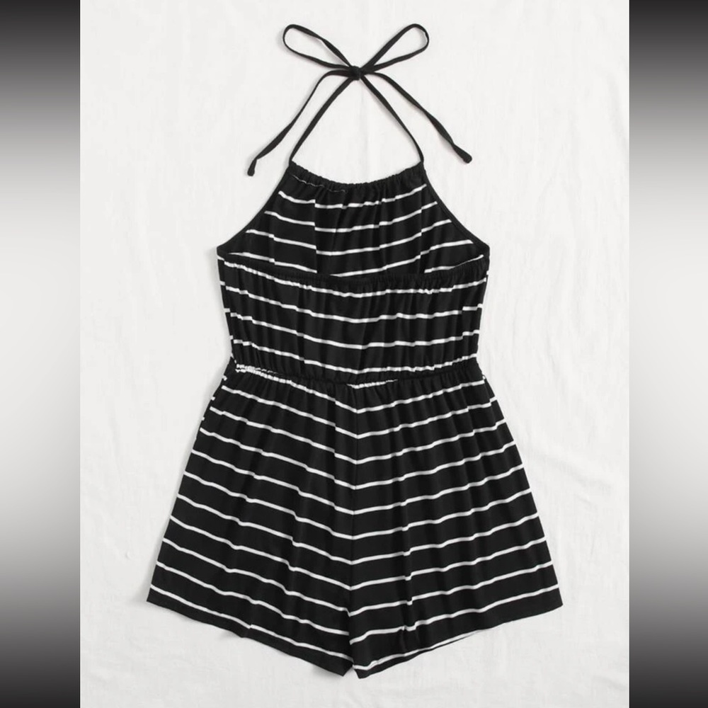 SHEIN Strip Halter Top Romper